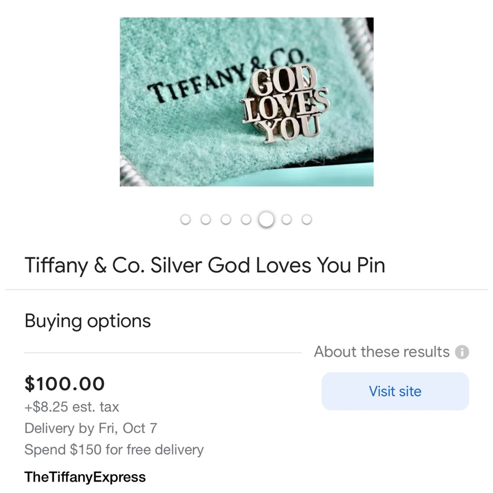 Almost new Tiffany &co pin.